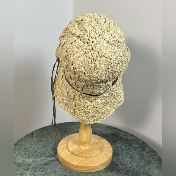 BECCA By Rebecca V. Tan Boho Chic Straw crochet Style Hat with Beading - Picture 5 of 8